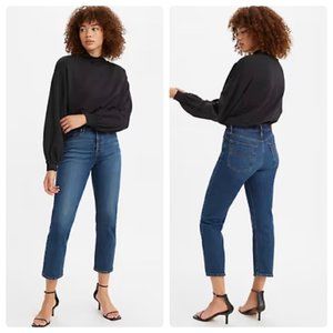 Levis High Waist Cropped Button Fly Classic Wedgie Straight Womens Jeans Sz 26
